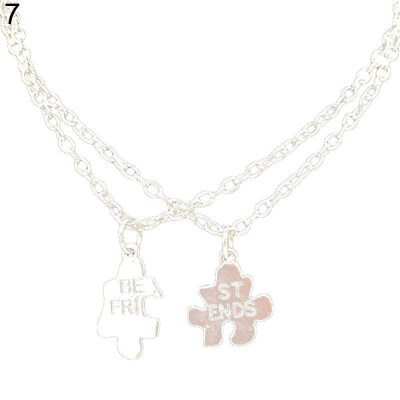 

2 Pcs Fashion Best Friends Love Heart Pendant Couple Chain Necklace Jewelry Gift