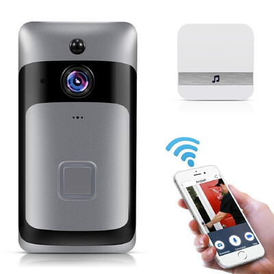 

Smart Home WiFi Doorbell 1080P HD Security Camera with Two-Way Audio PIR Motion Detection IR Night Vision 160-Degree Wide Angle Le