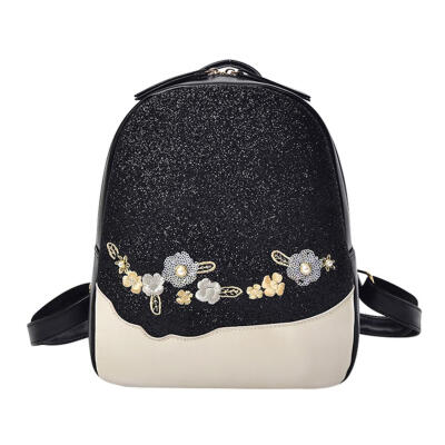 

Bling Glitter Shining Color Sequin Backpack Women Floral Travel School Bags