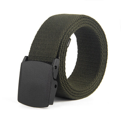 

Unisex belt fashion Prevent allergy Plastic Automatic buckle canvas Men belt outdoor casual solid color canvas Man & Women belt