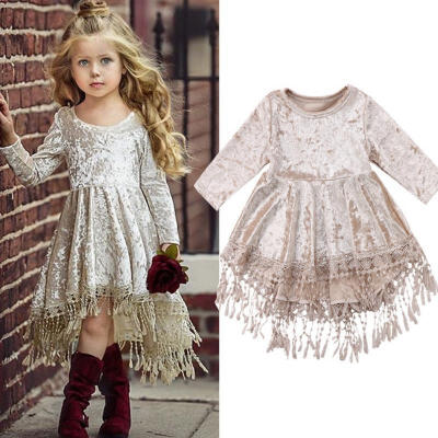 

Baby Kids Girl Dress Velvet Princess Party Pageant Wedding Bridesmaid Dresses