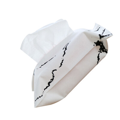 

Nordic Style Simple Black White Tissue Box Cover Cloth Marbling Storage Holder Bag Home Decor