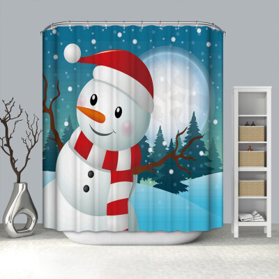 

〖Follure〗Christmas Gift Boxes In Snow Bathroom Shower Curtain Waterproof Fabric &12 Hooks