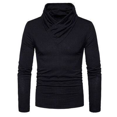 

Men Long Sleeve Pullover High Neck Turtleneck Stretch Slim Basic T Shirt Tee Top