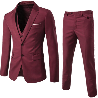 

AOWOFS high quality business casual suit three-piece groom groomsmen wedding suit suit XY05