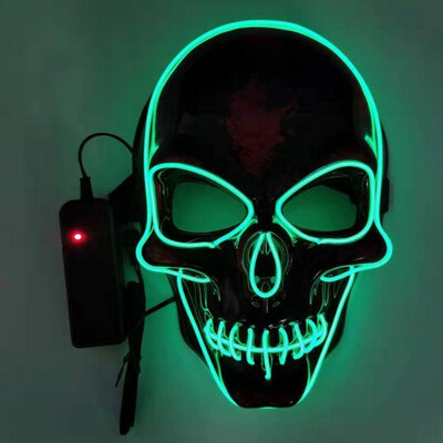 

Skull Mask Halloween Party Masque Masquerade Masks Neon Maske Light Glow In The Dark Mascara Horror Maska Glowing Masker Purge