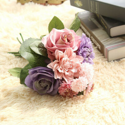 

Artificial Flower Dahlia Rose For Wedding Bouquets Home Decoration Silk