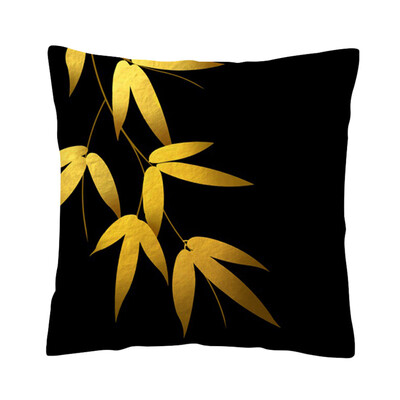

〖Follure〗Rose Black Gold Cushion Cover Square Pillowcase Home Decoratio