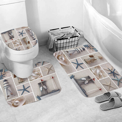 

Gobestart 3pcs Non-Slip Fish Scale Bath Mat Bathroom Kitchen Carpet Doormats Decor