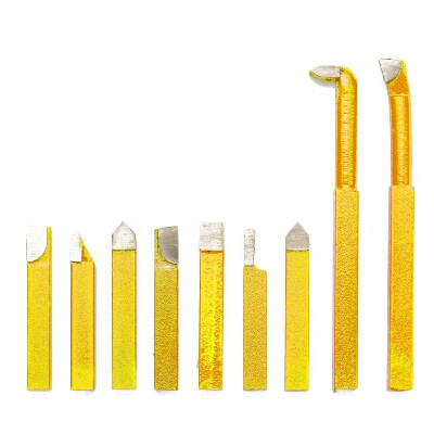 

Shank High Hardness Turning Tool Milling Welding Bit Carbide Brazed Tip Tipped Lathe Cutter 9PCS 8mm