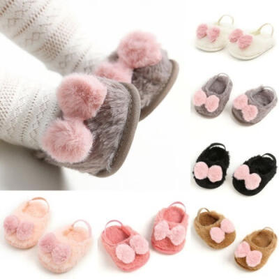 

Newborn Toddler Baby Boys Girl Infant Cute Bow Soft Crib Warm Shoes 0-18M