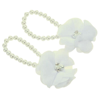 

Newborn Baby Girls Flowers Sandals Pearl Barefoot Flower First Walker
