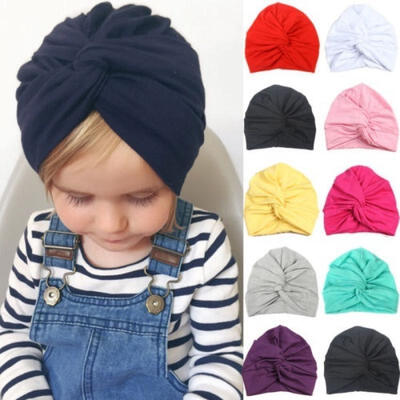 

Europe&America STOCK Kids Baby Girl Turban Flower Head Wrap Adjustable India Hat Cotton Cap