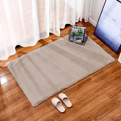 

Ultra Soft Rectangle Shape Decorative Rug Faux Artificial Rabbit Hair Carpet Rugs Non-slip Floor Mats Home Decor for Living Room B