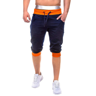 

Gobestart Men Summer Casual Elastic Joggings Sport Solid Baggy Pockets Short Pant