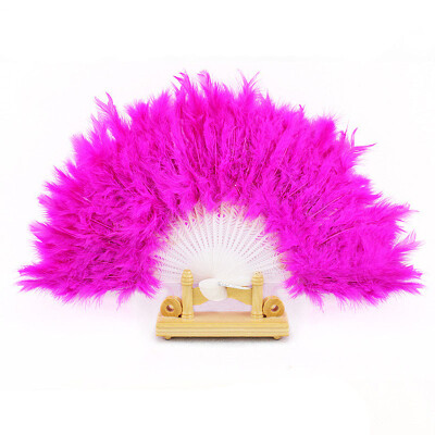 

〖Follure〗Nice Feather Fan For Dance Props Hand Goose Feather Folding Fan Wedding PK