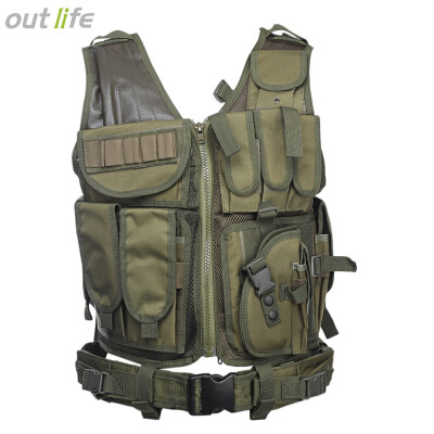 

Outlife Tactical Paintball Military Swat Assault Shooting Hunting Molle Vest with Holster