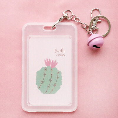 

Toponeto Creative Keychain Girl Cute Student Card Bank Card Bus ID Card Set Transparent