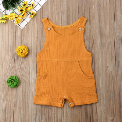 

Newborn Baby Boy Girl Summer Solid Romper Bodysuit Jumpsuit Outfits Sunsuit