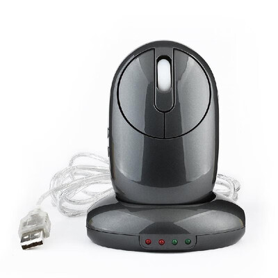 

24G Wireless Rechargeable Mouse Optical 6D Gaming Mouse with 4 Ports USB Hub Charging Dock 1200DPI MG-012 Silver