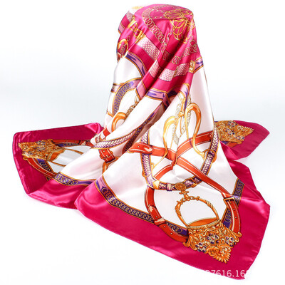 

Korean version of the silk scarf large square scarf satin scarf chain large square factory outlet