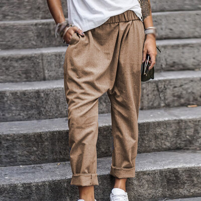 

Plus Size Womens Casual Harem Pants Loose Baggy Elastic Waist Long Trousers Hot