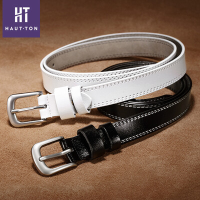 

Belt female Korean version of casual simple wild leather womens belt fine leather retro pin buckle belt