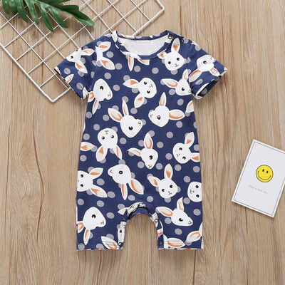 

Toddler Baby Girls Boys Cartoon Bunny Rabbit Printed Jumpsuit Romper Clothes