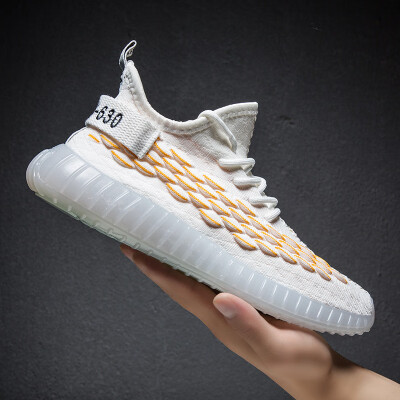 

Mens sports shoes flying woven fish scales mens shoes mesh mens shoes
