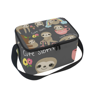 

Lunch Box Insulated Lunch Bag Large Cooler Cute Sloth Tote Bagfor Kids Men Women