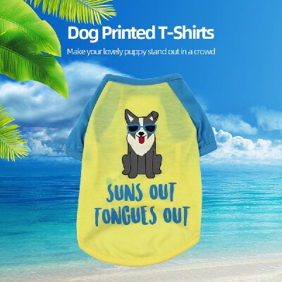 

Pet Clothes Dog Shirts Dog T-Shirts Printed Pet Vest Shirt Pet Spring Summer Clothes for Small Dogs Cats