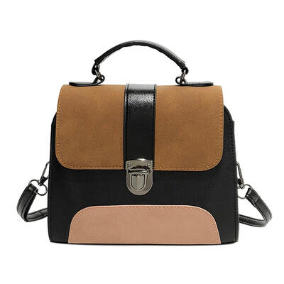 

Casual Women PU Leather Handbag Girl Patchwork Color Messenger Shoulder Bag
