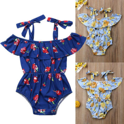 

Newborn Infant Baby Girls Fly Sleeve Romper Bodysuit Jumpsuit Clothes Outfits