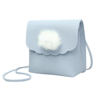

Mini Shoulder Phone Purse Women PU Leather Hair Ball Flap Messenger Bags