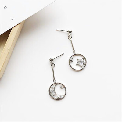 

Aretes de mujer modernos 2018 new design star moon pendant earrings fashion wild minimalist jewelry Korean earrings for women