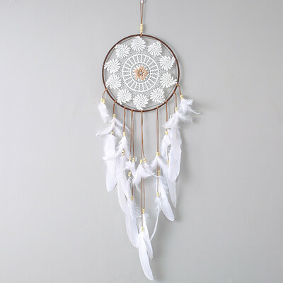 

1 Pc White Dream Catcher Car Pendant Feather Catch Monternet Dream Catcher Art Design Kid Room