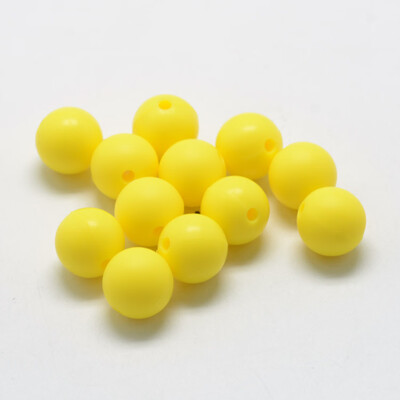 

Food Grade Environmental Silicone Beads Chewing Beads For Teethers DIY Nursing Necklaces Making Round Yellow 1415mm Hole 2