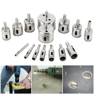 

1528pcsset 6mm-50mm Diamond Coated Hole Saw Drill Bit Cutter Core Shaft Tool Kit for Ceramic Porcelain Glass