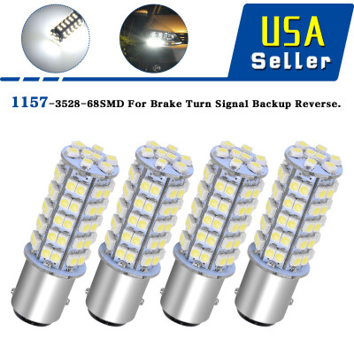 

4X White BAY15D 1157 68SMD Tail Stop Brake Light LED Lamp Bulb 1142 7528 2357