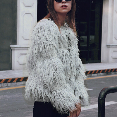 

Womens Casual Autumn Winter Outwear Coats Faux Fur Jacket Cardigan Overcoats