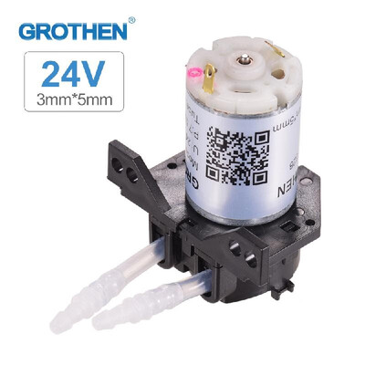 

GROTHEN DC 24V Dosing Pump Peristaltic Pump Mini Water Liquid Pump Peristaltic Tube Head Self-Priming Function for Aquarium Lab Ch