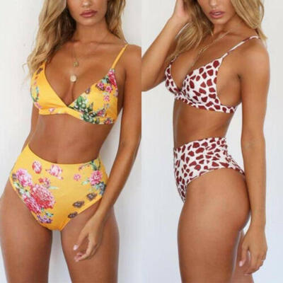 

Women Bikini Set Swimsuit High Waist Ladies Bathing Suit Swimwear Beachwear