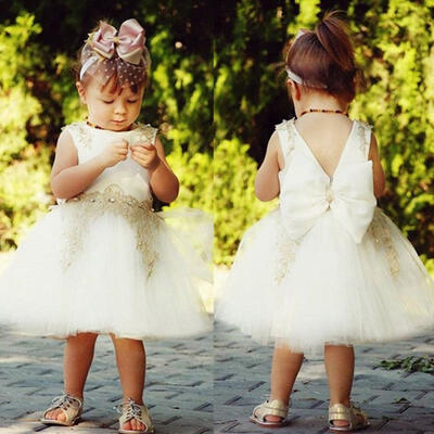 

Toddler Girls Dress Casual Kids Lace Floral Party Dresses Summer Sundress