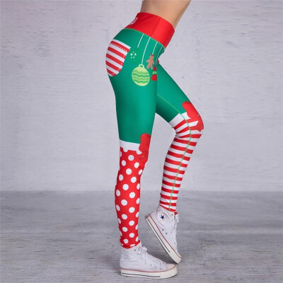 

Wish Amazon cross-border new Christmas print explosions hip high waist fitness leggings pencil pants women MO