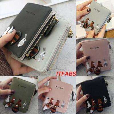 

Womens Leather Purse Mini Small Wallet Coin Cartoon Animal Card Holder Handbag