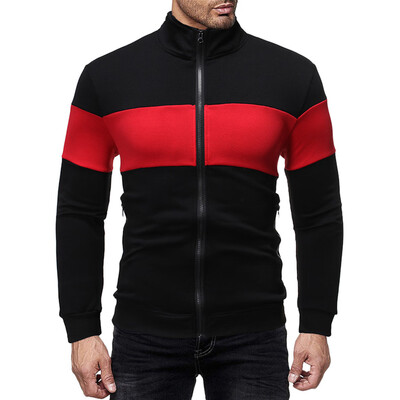 

Toponeto Men Autum Winter Long Sleeve Sweatshirt Patchwork Outwear Tops Blouse