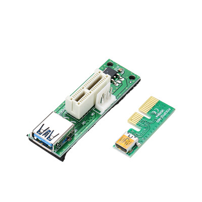 

Mini PCI-E X1 Extension Cable PCIE 1X Expansion Riser Card 90°Right Angle with USB Cable&SATA Cable