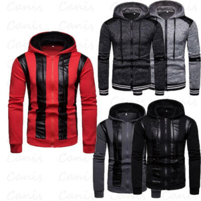 

New Mens Warm Hoodies Zip Up Outwear Jackets Coat Pullover Tops Tracksuit Tops