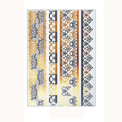 

〖Follure〗Glittery Metalic Tattoo Sticker Fluorescent Waterproof Gold Silver Tattoo