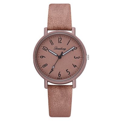 

New PU belt ladies solid color watch wish hot summer explosion retro quartz watch
